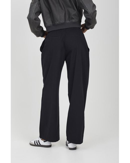 Brave Soul Black High Waisted Cotton Straight Leg Trousers