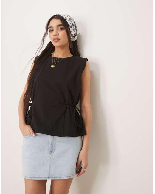 ASOS Black Oversized Tank With Tie Detail