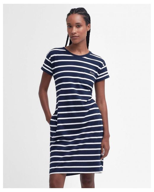 Barbour Blue Otterburn Stripe Dress