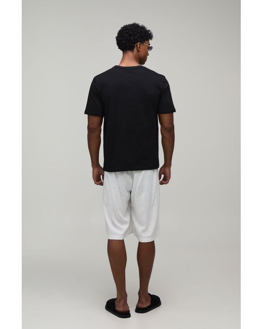 BoohooMAN Black Regular Floral Line Drawn Print T-Shirt for men