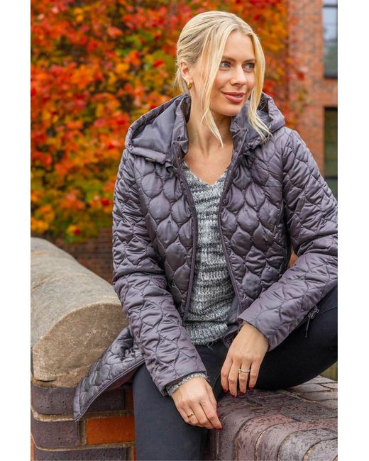 Roman Gray Hooded Quilted Puffer Coat