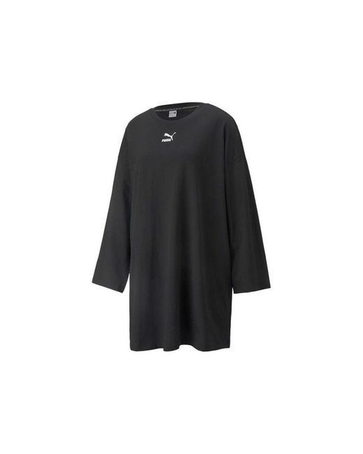 PUMA Black S Classic Long Sleeve T-shirt Dress