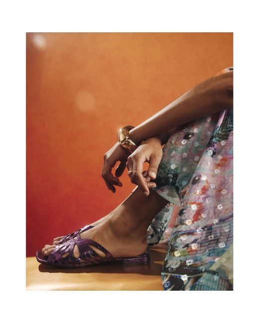 River Island Purple Sandals Butterfly Flat