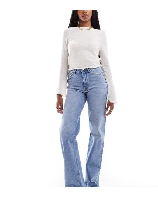 ONLY Blue Juicy High Waisted Wide Leg Jeans