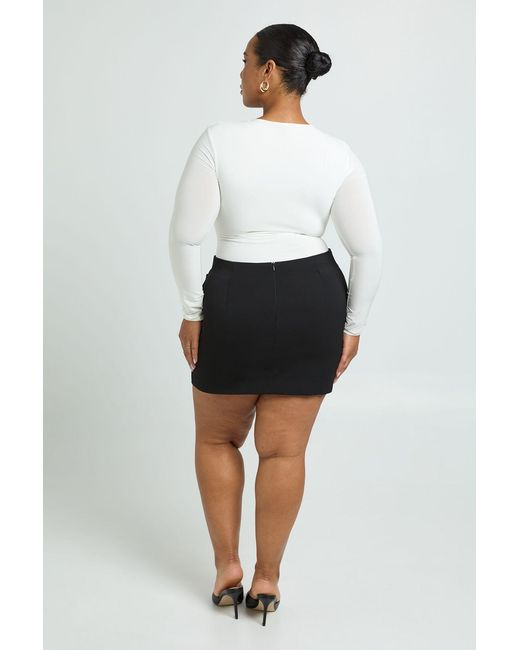 Boohoo Black Plus Corsage Mini Skirt