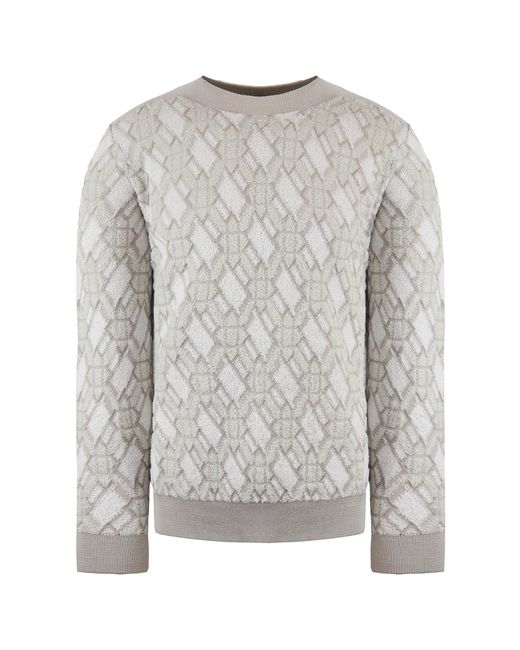 Emporio Armani Gray Patterned Sweater Cotton for men