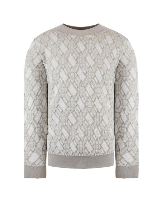 Emporio Armani Gray Patterned Sweater Cotton for men