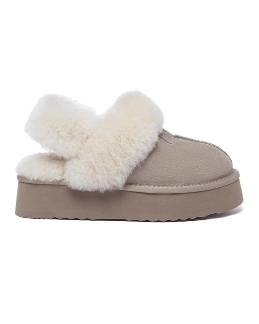 EverAu Australia Gray Ever Au Fantail Leather Slippers With Two Removable Straps
