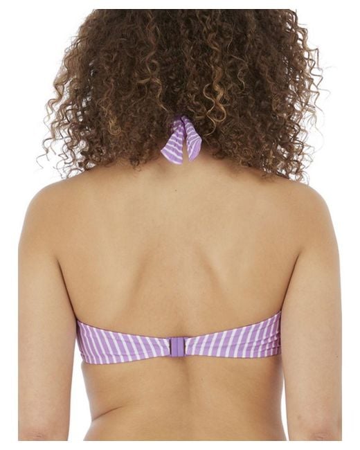 Freya Purple Beach Hut Bandless Halter Bikini Top