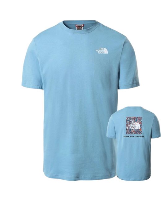 The North Face Blue Box T-Shirt Niagara Cotton for men