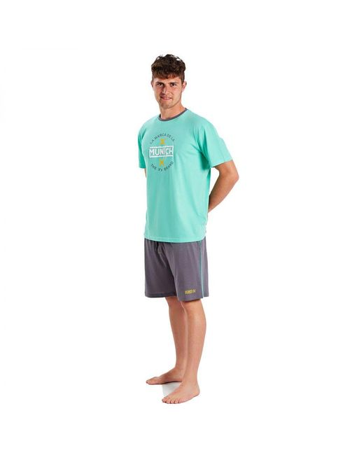Munich Green Short-Sleeved And Round Neck Pajamas Mueh0451 for men