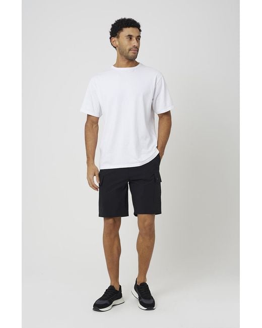Brave Soul Black Ripstop Cargo Pocket Shorts for men