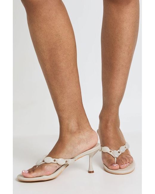 Boohoo Brown Wide Fit Bead Detail Heeled Mules