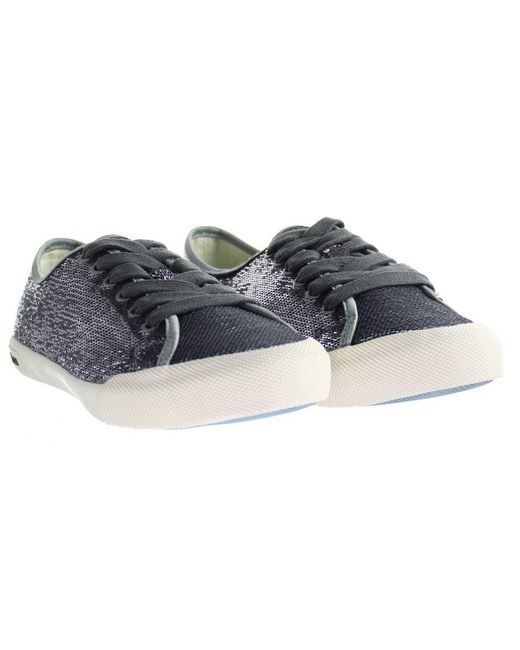 Seavees Blue Monterey Sneaker Standard Pewter Woven Sequins Shoes