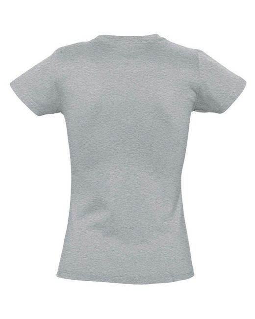 Sol's Gray Ladies Imperial Heavy Short Sleeve T-Shirt Marl) Cotton