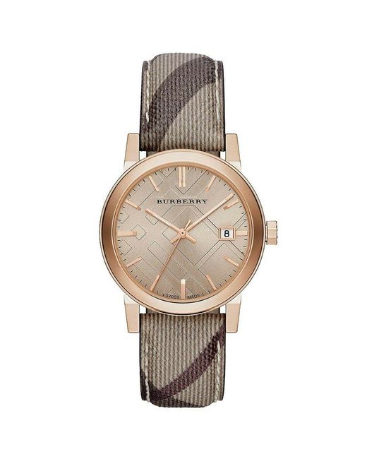 Burberry Metallic Bu9040 The City Rose Tone Watch