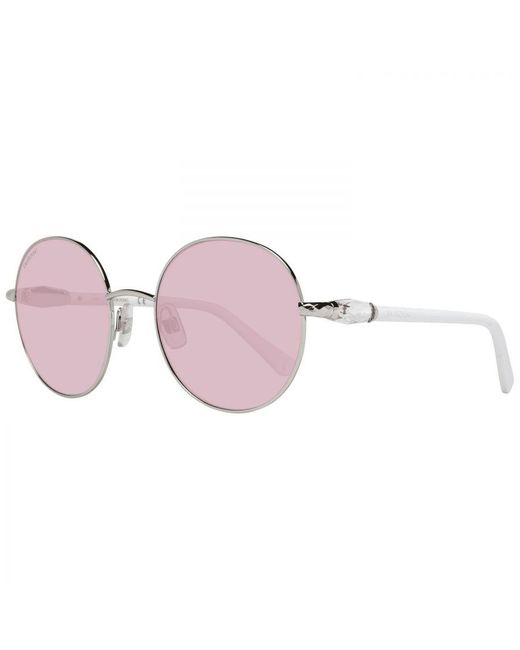 Swarovski Pink Mirrored Oval Sunglasses