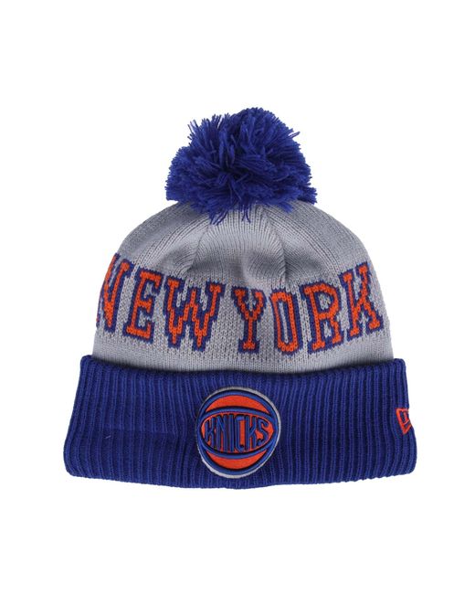 KTZ Blue Accessories New York Knicks Nba Tip Off 2023 Bobble Knit Hat for men
