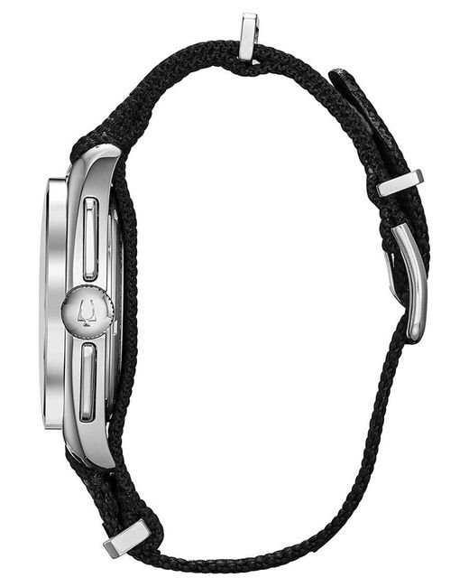Bulova Black Lunar Pilot Watch 96A225 Nylon for men