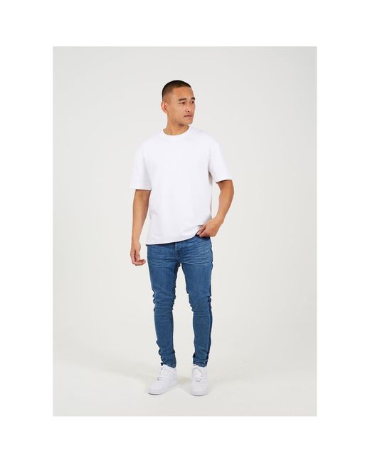 Brave Soul Blue Wash Skinny Jean With Stripe for men