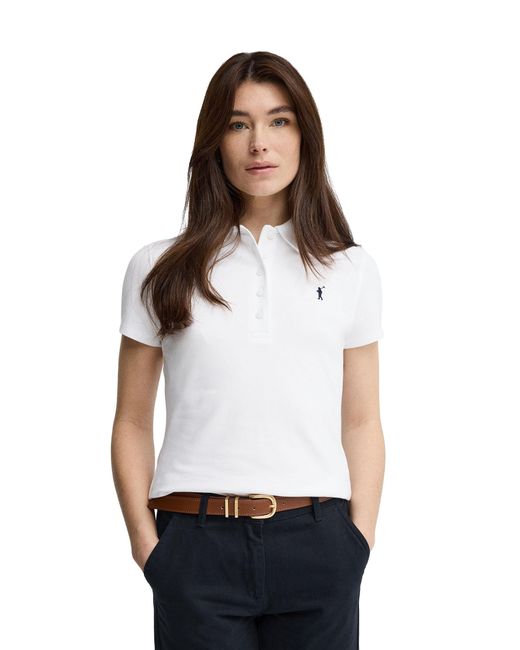 POLO CLUB White Short Sleeve Slim Fit Shirt Polo-Shirt-S-S7