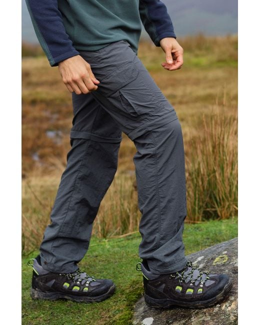 Mountain Warehouse Green 'Explore' Convertible Trousers Quick Drying Fade Resistant Zip Off Pants Polyamide for men