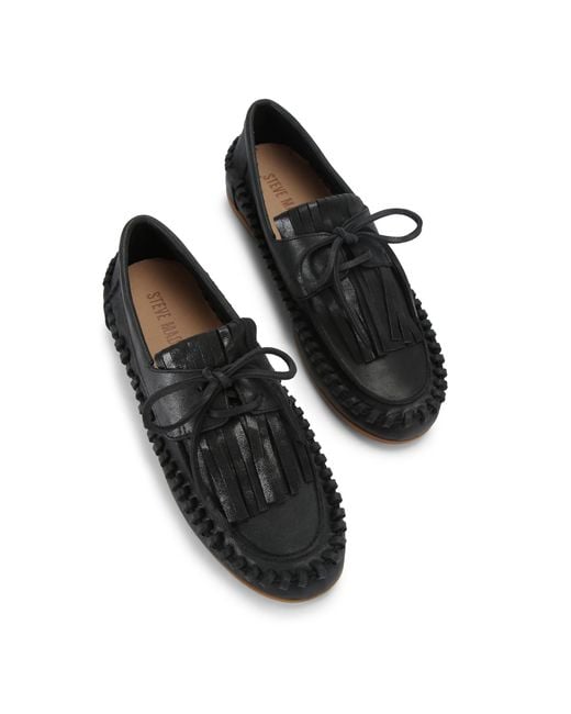 Steve Madden Black Leather Samual Loafers