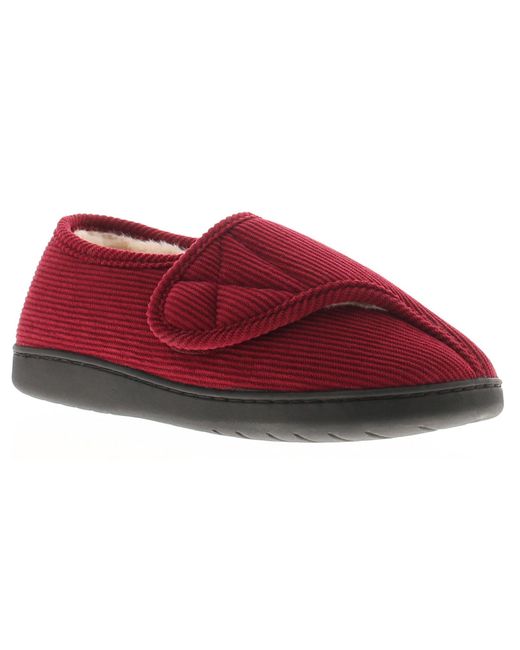 Dr Keller Red Slipper Boots Valerie Touch Fastening Burgundy