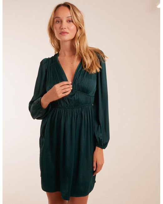 Blue Vanilla Blue Long Sleeve V-Neck Mini Dress