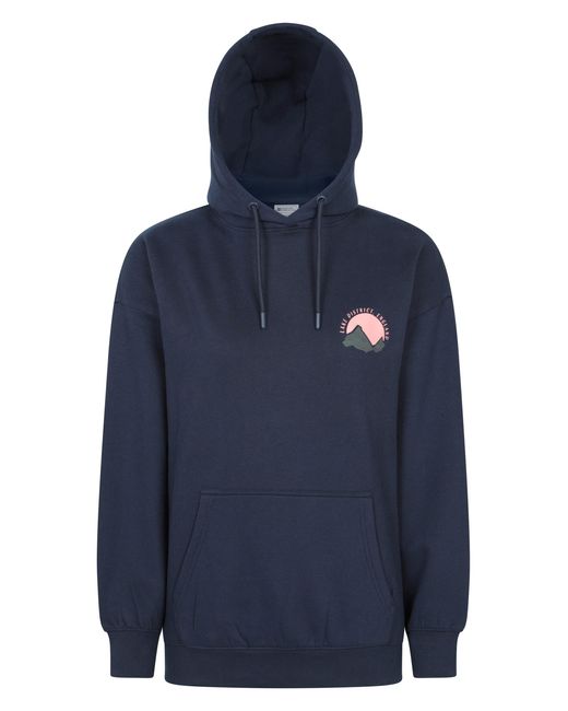 Mountain Warehouse Blue 'Regional' Lake District Graphic Hoodie With Kangaroo Pocket Pullover Cotton