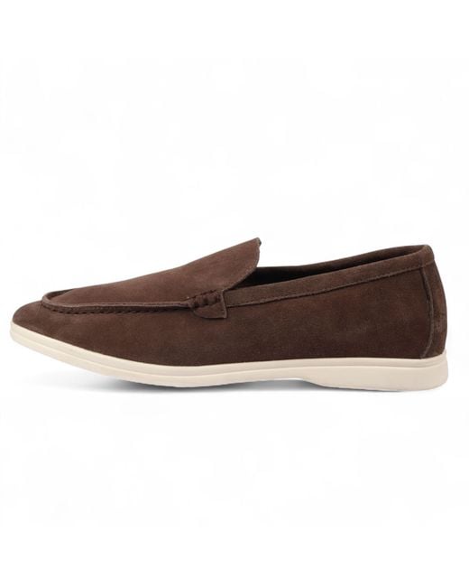 Infinity Leather Brown Durable Slip-On Loafers With Cushioned Insole Faux Leather for men