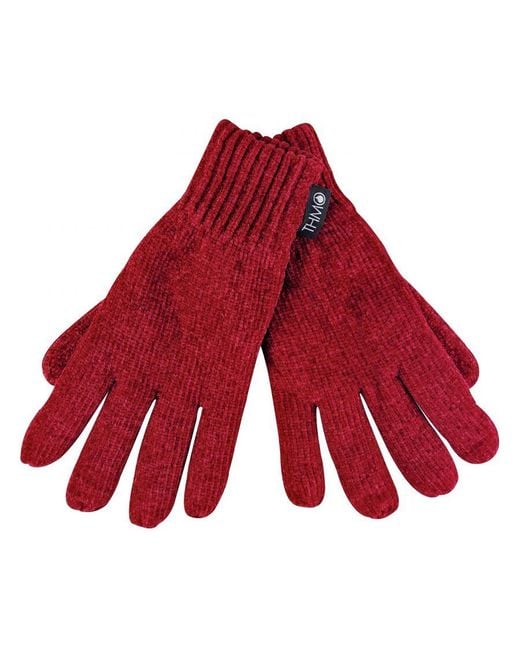 THMO Red Outdoor Thermal Winter Chenille 3M Thinsulate Gloves