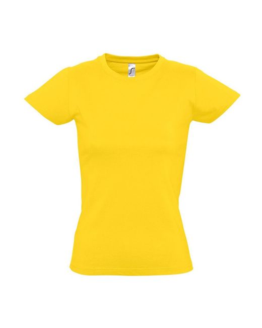 Sol's Yellow Ladies Imperial Heavy Short Sleeve T-Shirt Cotton
