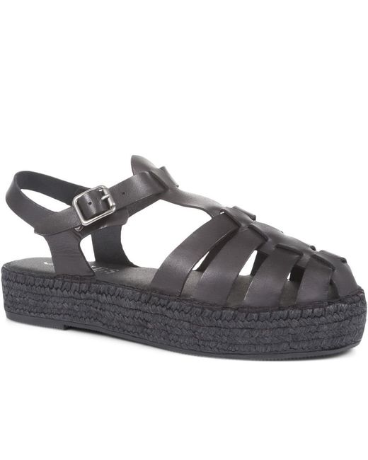 Jones Bootmaker Gray Adelynn Platform Espadrille Sandals