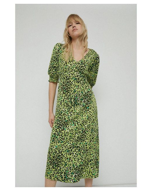 Warehouse Green Midi Dress
