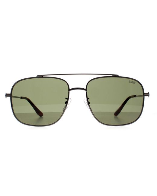 BMW Green Aviator Shiny Gunmetal Bw0005 Sunglasses for men