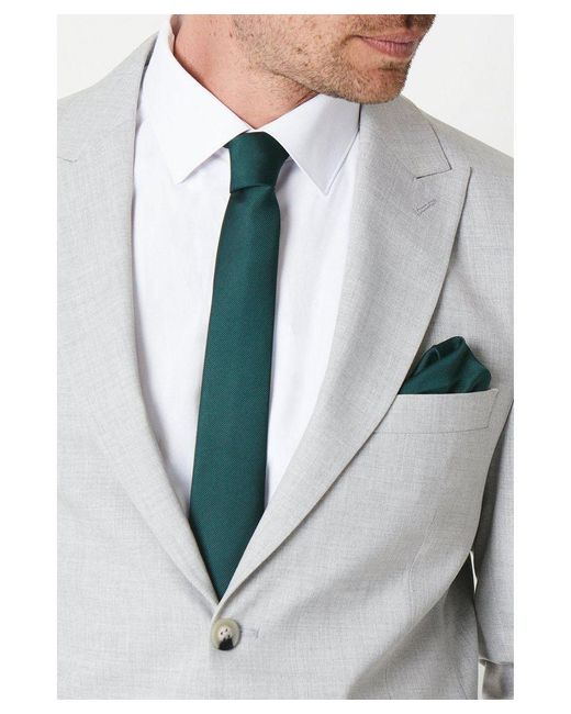 Burton Gray Tie And Pocket Square for men