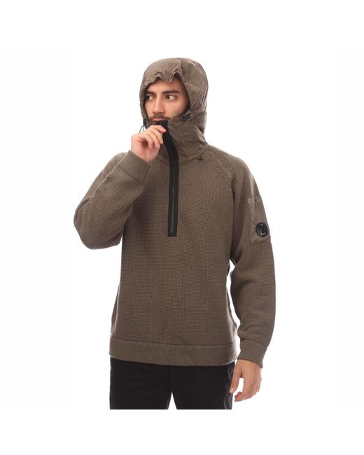 C P Company Vest Nylon Hood Wool In Walnut in het Brown voor heren