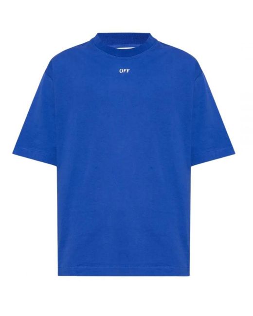 Off-White c/o Virgil Abloh Blue Off- Off Stamp Logo Skate Fit Dark T-Shirt for men
