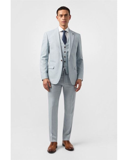 Antique Rogue Blue Single Breasted Long Sleeve Two Button Slim Fit Suit Jacket for men