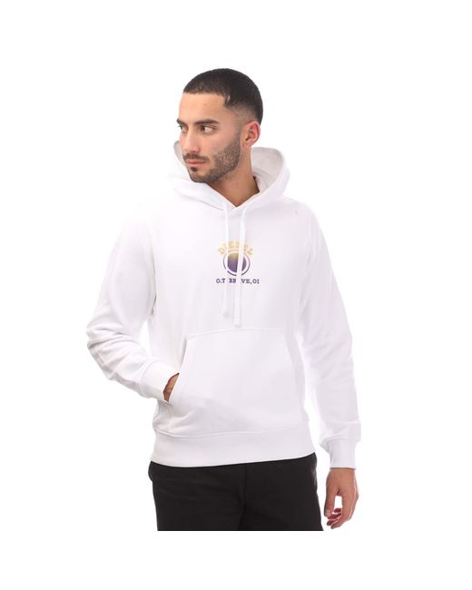 DIESEL White Ginn 5-E Hoodie for men