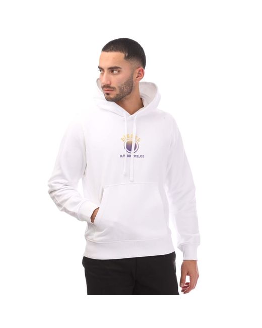 DIESEL White Ginn 5-E Hoodie for men