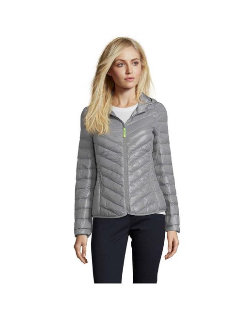 Sol's Gray Ladies Ray Padded Jacket (Metal)