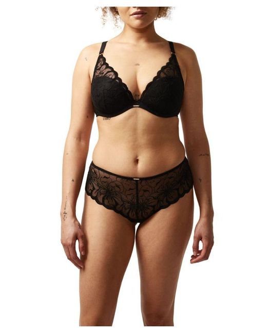 Chantelle Blue Fleurs Plunge T-Shirt Bra
