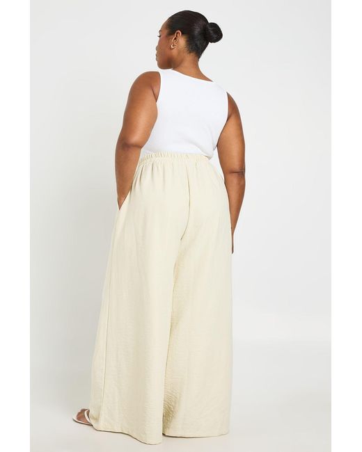 Boohoo Natural Plus Peached Elasticated Wide Leg Trousers