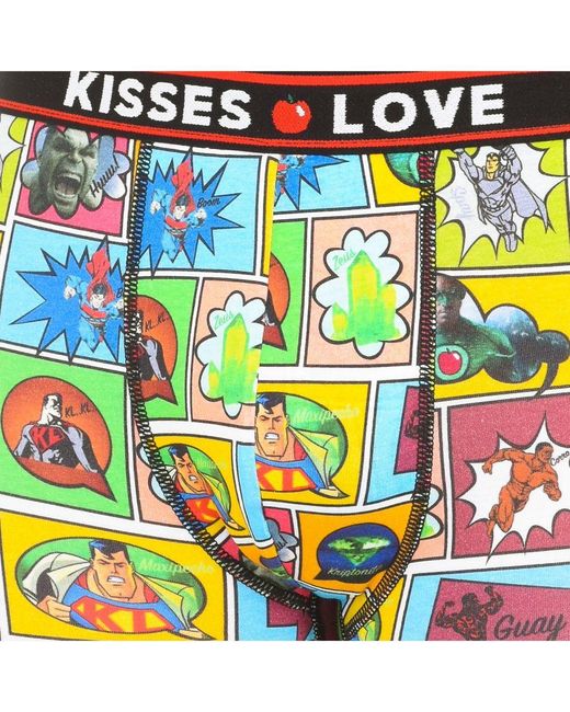 Kisses&Love Multicolor Breathable Fabric Boxer Comic Model Kl10007 for men