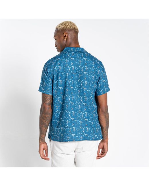 Craghoppers Blue Hula Collared Neck Short Sleeve Shirt for men