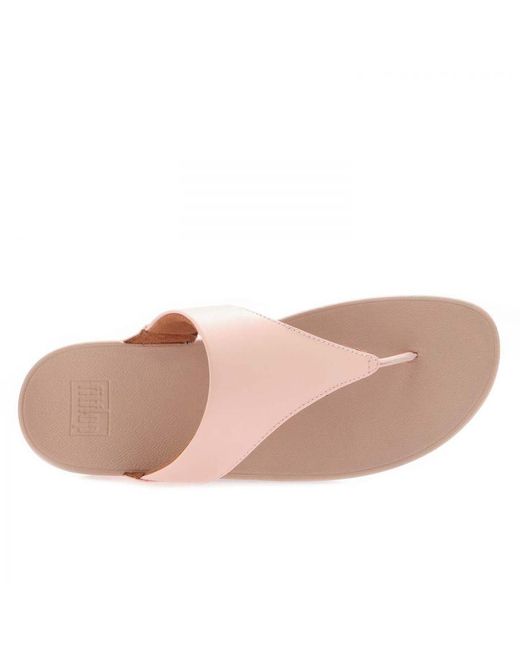Fitflop Dames Fit Flop Lulu Leather Toe Thong Sandalen In Roze in het Pink