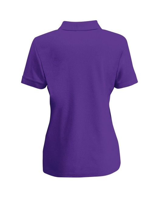 Fruit Of The Loom Purple Lady-Fit 65/35 Short Sleeve Polo Shirt