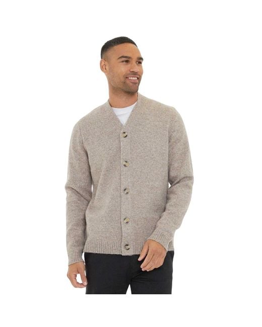 Threadbare Gray Dutch Cardigan Marl) Cotton for men